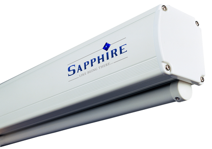 Sapphire 77" Aluminium Slow Retraction Manual Screen 16:9 Format Viewing Area 1704mm x 958mm with channel fix brackets Approx Case Dimensions L 1839mm x H 85mm x D 81mm