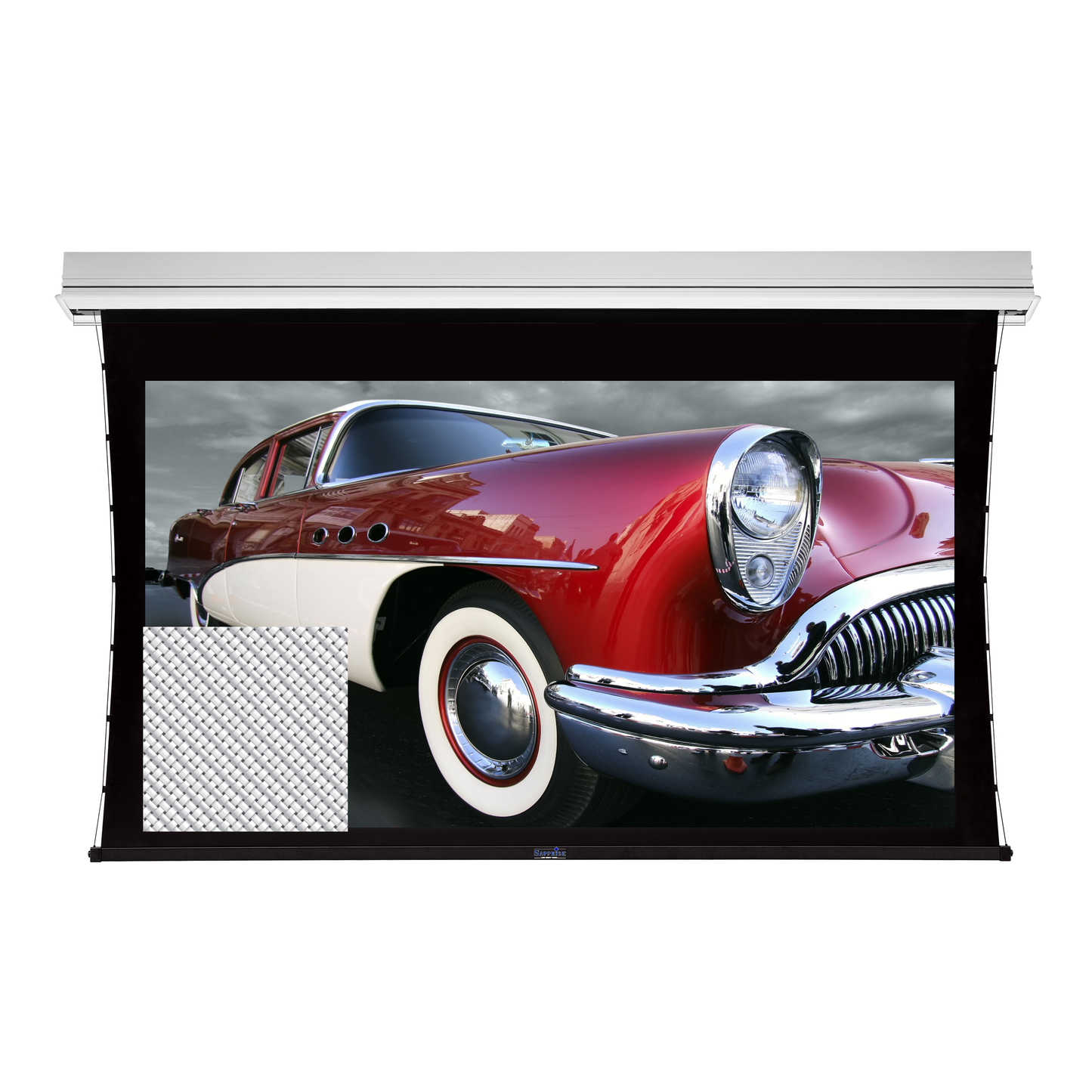 Sapphire 120" Woven In Ceiling Tab Tension Screen 16:9 Format Viewing Area 2657mm x 1494mm