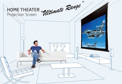 Sapphire In Ceiling Tab Tension Screen In Grey 16:9 Format Viewing Area 2657mm x 1494mm