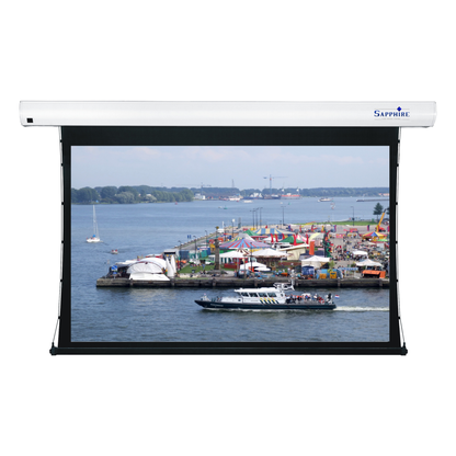 Sapphire 162" Tab Tension Electric Infra Red Screen 16:10 Format 3498mm x 2181mm Approx Case Dimensions L 3988mm x H 143mm x D 135mm