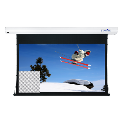 Sapphire 106" Tab Tension Electric Screen 16:9 Format Infrared Viewing Area 2346mm x 1320mm Woven Approx Case Dimensions L 2834mm x H 134mm x D 135mm