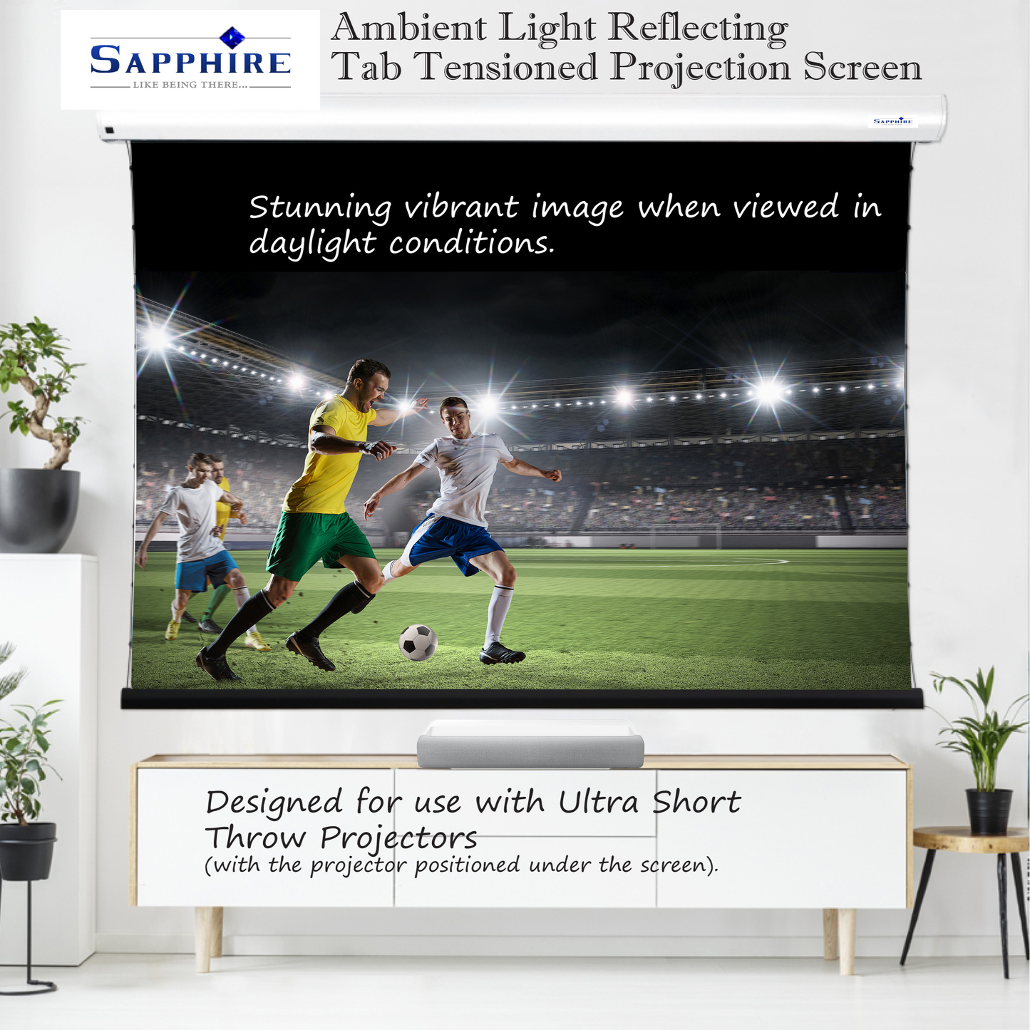 Sapphire 100" Ambient Light Tab Tension Electric 2.2m 16:9