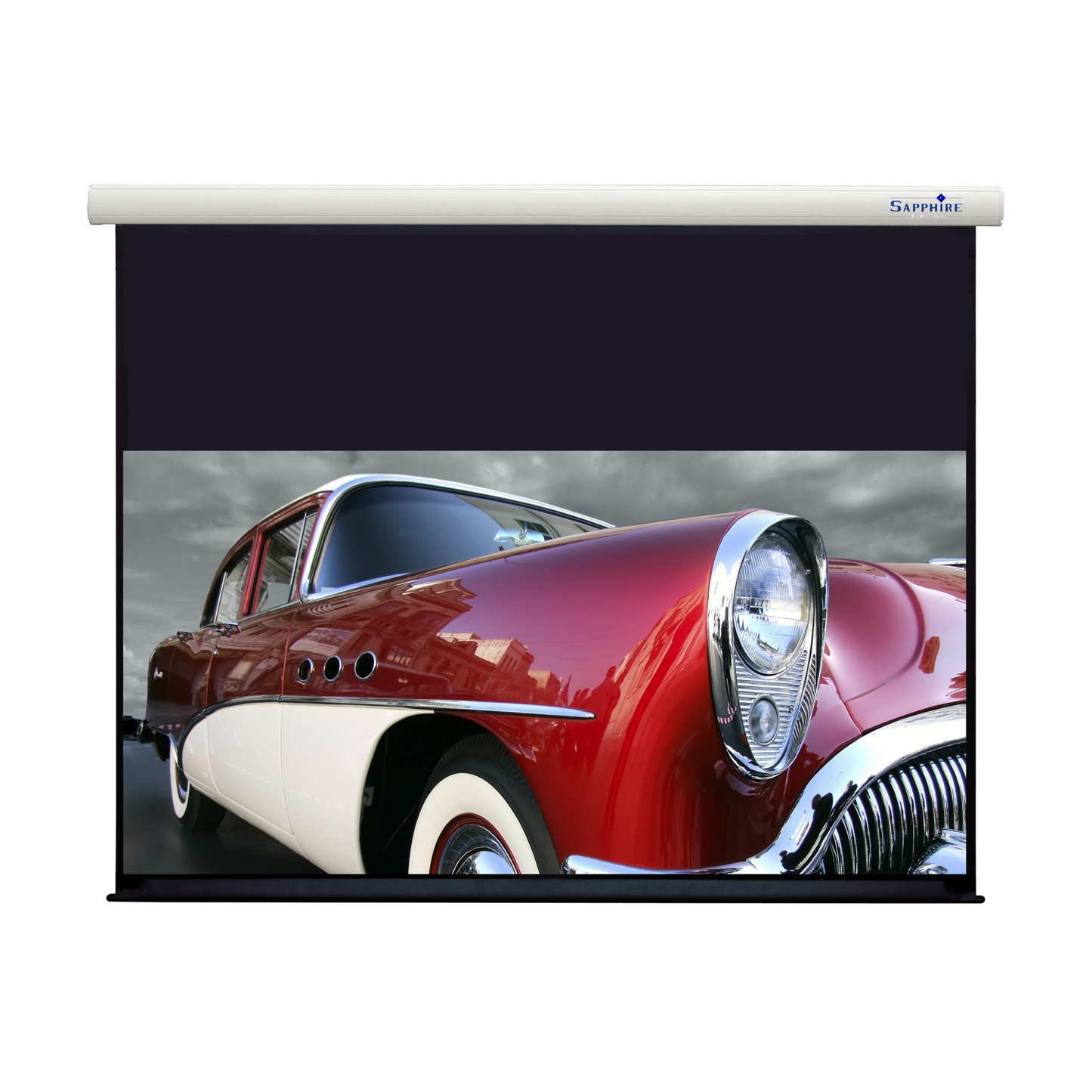 Sapphire 180" Electric Screen Radio Frequency 16:9 Format Viewing Area 3985mm x 2240mm Approx Case Dimensions L 4300mm x H 126mm x D 120mm