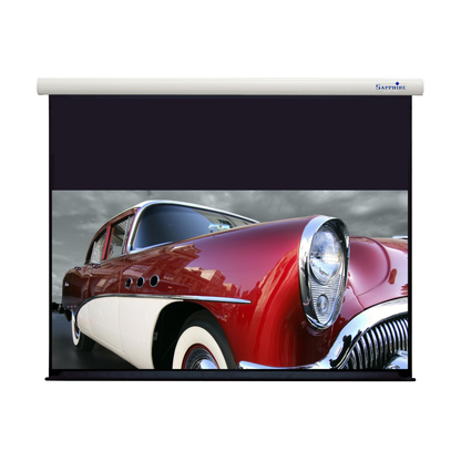 Sapphire 180" Electric Screen Radio Frequency 16:9 Format Viewing Area 3985mm x 2240mm Approx Case Dimensions L 4300mm x H 126mm x D 120mm