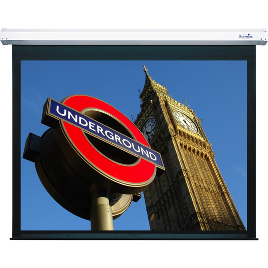 Sapphire 240" Electric Radio Frequency Screen 4:3 Format Viewing Area 4878mm x 3652mm (not channel fix) Approx Case Dimensions L 5283mm x H 232mm x D 217mm