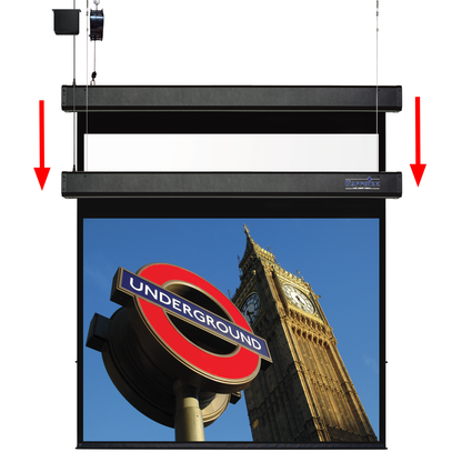 Sapphire 100" Smart Move 2m 4:3 Viewing Area 2327mm x 1520mm Two Motor Electric Projection Screen Approx Case Dimensions L 2327mm x H 173mm x D 133mm