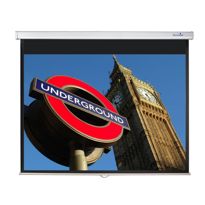 Sapphire 72" Manual Screen 4:3 Format Viewing Area 1460mm x 1100mm not channel fix Approx Case Dimensions L 1630mm x H 79mm x D 78mm inc Brackets