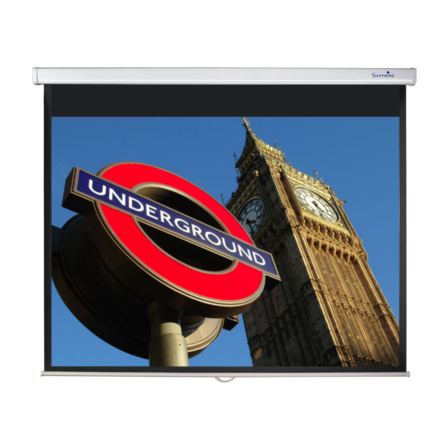 Sapphire 120" Manual Screen 4:3 Format Viewing Area 2340mm x 1755mm not channel fix Approx Case Dimensions L 2554mm x H 79mm x D 78mm inc Brackets