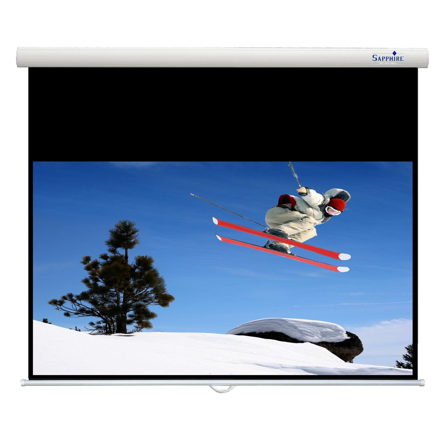 Sapphire 92" Aluminium Slow Retraction Manual Screen 16:9 Format Viewing Area 2030mm x 1145mm with channel fix brackets Approx Case Dimensions L 2205mm x H 98mm x D 101mm inc Brackets