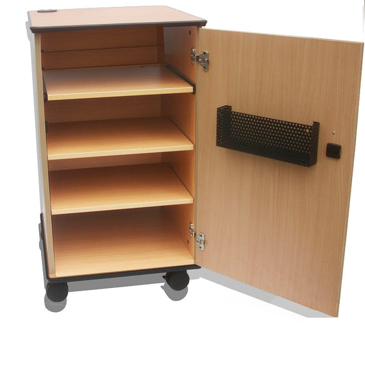 AV Cabinet with three shelves (dark) assembled