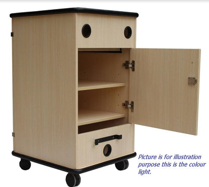 AV Cabinet with three shelves (dark) assembled
